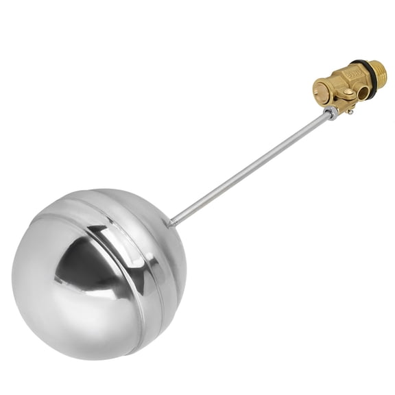 YAHHU DN15 G1/2 Brass Male Thread Water Sensor Stainless Steel Float Ball Valve, Heavy Duty Liquid Level Control for Water Tanks and Pipelines, 3.9 inches / 98 mm Diameter, Corrosion Resistant