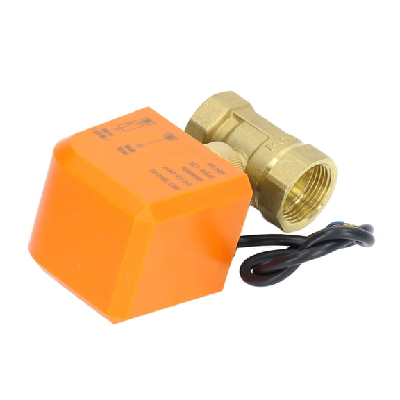 YAHHU DN25 1 in / 25.4 mm 2 Way 2 Wire Electric Ball Valve Normally Closed Brass Universal Ball Valve DC12-24V
