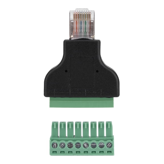YAHHU DVR Ethernet Connector RJ45 Male Jack to 8 Pin Screw Terminal Connector Adaptor For Digital DVR AV Converter Superior Shield Anti-Interference Strong Signal Stability Compact Size
