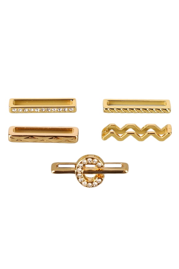 Decorative Rings Loops for 20-22mm Wide Silicone Watchband Rhinestone Decoration Exquisite Watch Band Accessory Letter C Gold Plated Metal Charm Compatible with Apple Watch & Samsung