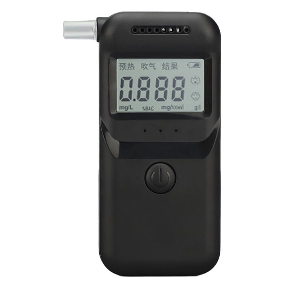 YAHHU Digital Alcohol Checker Portable Breath Analyzer LCD Display High Accuracy Alcohol Tester 4 Switching Units 5 Mouthpieces