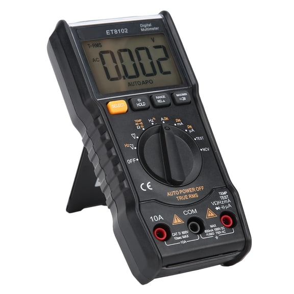 YAHHU Digital Automatic Range Multimeter ET8102 Multi-Function Voltage Meter Current Tester, 6000 Counts, LCD Display, 6.7 inches / 17 cm