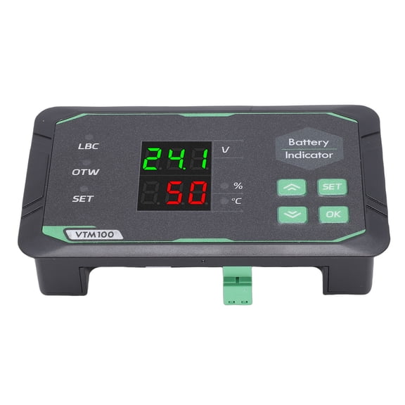 YAHHU Digital Battery Capacity Voltage Meter Status Indicator 12V 24V 48V Voltmeter with LED Display and Low Capacity Alert (4.25 x 2.48 x 0.94 Inches / 10.8 x 6.3 x 2.4 cm)
