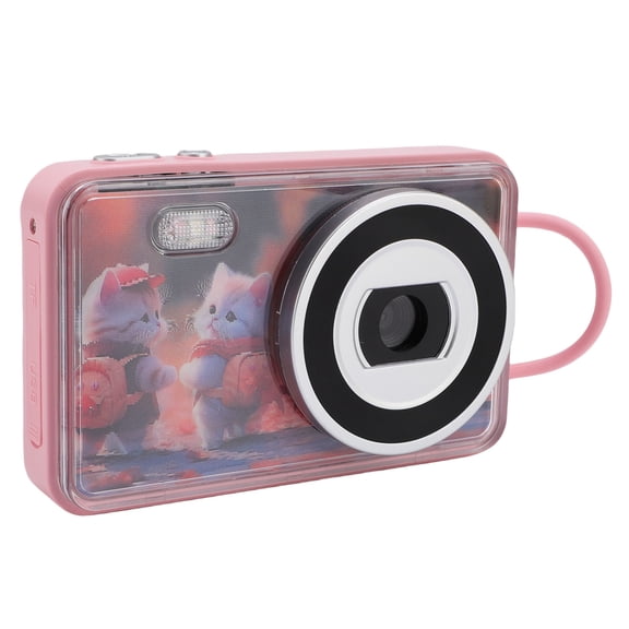 YAHHU Digital Camera Auto Focus 4K 48MP Front Rear Lens AF Auto Focus Anti Shake 18X Zoom Grating Card Camera for Travel Party Graduation Roseate (5.91 inches / 15.0 cm)