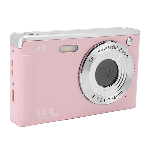 YAHHU Digital Camera with Fill Light 4K 50MP 2.8 Inch Screen 16x Zoom Anti Shake AF Autofocus Camera for Portrait Landscape Roseate Edition High Resolution Compact Portable (Roseate)