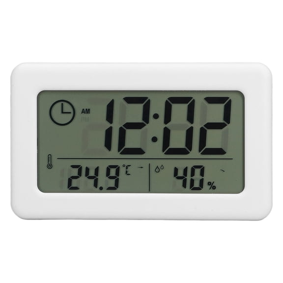 YAHHU Digital Clock Simple Mini Special Mirror Design Portable Practical White Electronic Desk Alarm Clock for Bedroom Tabletop with Built-in Battery (3.94 in / 10 cm)