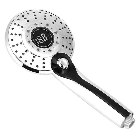 YAHHU Digital Display Handheld Shower Head with 3-Color LED Light Temperature Control 3 Spray Modes Energy Saving Bathroom Spray Head (11.02 inches / 28 cm)