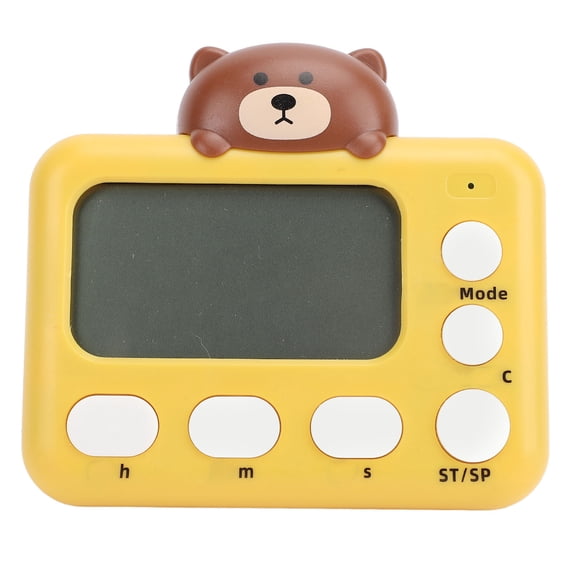 YAHHU Digital Kitchen Timer LCD Display Multifunctional Portable Cartoon Cooking Timer for Studying Kids Bear Desk Clock with Magnetic Backing and Loud Alarm