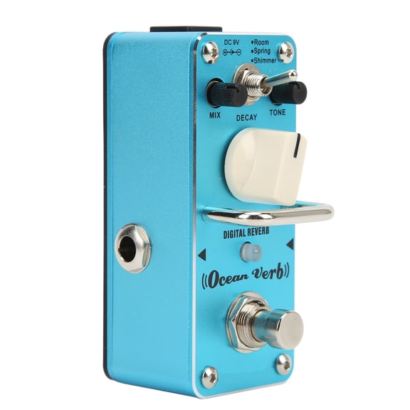 YAHHU Digital Reverb Effect Pedal for Electric Guitar Ocean Verb Aluminum Alloy 9V DC Blue Compact Metal Accessories Professional Sound Modulator Instrument