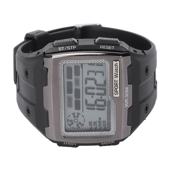 YAHHU Digital Sports Watch Large Dial Night Light Waterproof Dual Time Outdoor Electronic Wristwatch for Men, 2.08 inches / 52.8mm Case Diameter, Gunmetal Black