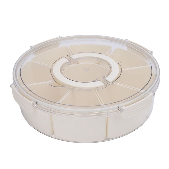 YAHHU Divided Serving Tray with Lid, 9 Detachable Compartments Foldable Snack Container, 12.1 inches / 30.8 cm