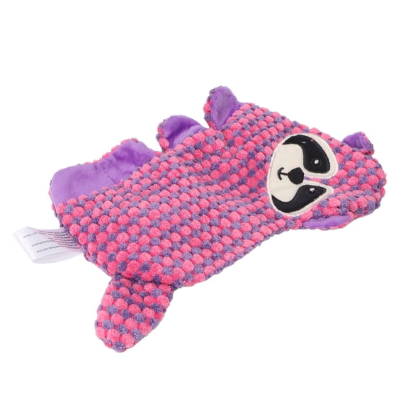 YAHHU Dog Plush Squeaky Toys Safe Molar Relieve Anxiety Dental Cleaning Training Chewing Toy for Most Dogs Raccoon Shape Interactive Pet Plaything for Average Chewers 8.66 in / 22 cm