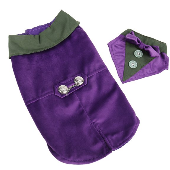 YAHHU Dog Tuxedo Cute Elegant Retro Pet Formal Wedding Party Suit with Bow Tie for Small Medium Dogs Cats Purple XL (15.35 inches / 39 cm)