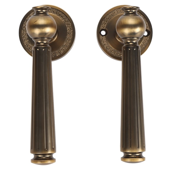 YAHHU Door Handle Lock Antique Bronze Comfortable Grip Pure Copper Silent Interior Door Lever for Indoor Bedroom