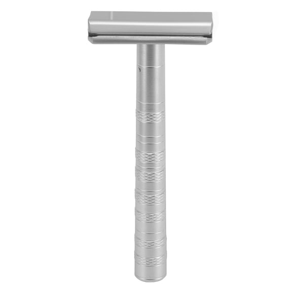 YAHHU Double Sided Manual Safety Razor Kit for Men Washable Wet Shave Tool with 10 Blades Frosted Silver