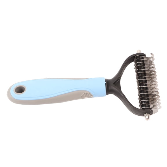 YAHHU Double Sided Pet Shedding Brush Remove Knotted Fur Dematting Comb for Large Golden Retriever Dogs Ergonomic Undercoat Rake Grooming Tool Blue [cite: 8, 11]