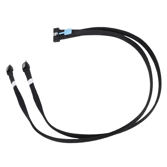 YAHHU Double Straight Cable SFF-TA-1016 74Pin to 2xSFF-8654 38Pin High Speed Flexible PCIe Gen5 Cooledge IO Cord. MCIO X8 to 2x SlimSAS X4 Computer Data Wire, Durable PVC Material, Black