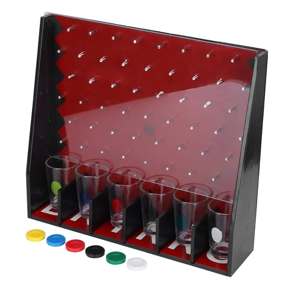 YAHHU Drinking Board Game Drink Shot Family Party Entertainment Interactive Wood Drinking Game Set with 6 Glass Cups Tokens Included Perfect For Adults College Gatherings and Weekend Events