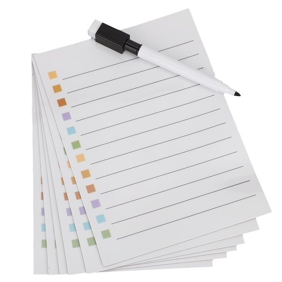 YAHHU Dry Erase Whiteboard Sticker 6-Pack Reusable Washable Schedule List Removable Sticky Notes for Fridge Table Door Desk, Includes 1 Marker Pen, 7 inches / 17.8 cm