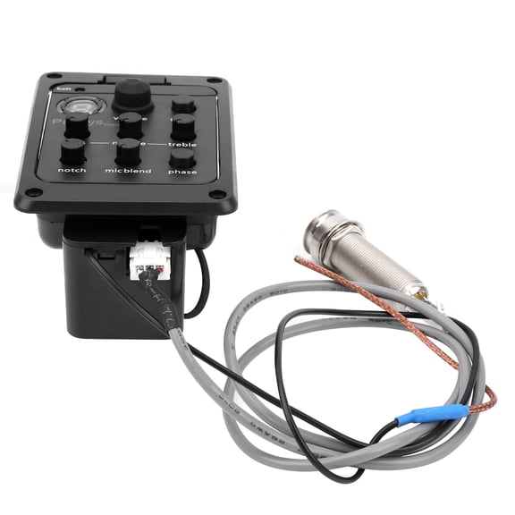 YAHHU Dual-Mode Microphone Blending Acoustic Guitar Preamp Equalizer Piezoelectric Pickup System with Mounting Accessories