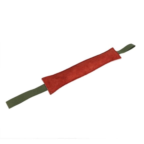 YAHHU Durable Leather Pet Dog Tear Bite Training Rod Tug with Dual Handles for Active Dogs Medium to Large Breeds Aggressive Chewers Interactive Fetch Toy 26 x 2.4 inches / 66 x 6 cm Reddish Brown