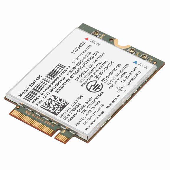 YAHHU EM7455 4G LTE Module, Wireless NGFF M.2 Network Card for ThinkPad T460 T470 X260 X270, High-Speed 300 Mbps Notebook Embedded Cellular Module (1.69 x 1.18 x 0.08 inches / 4.3 x 3.0 x 0.2 cm)
