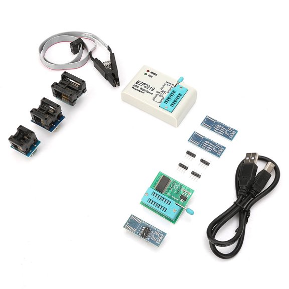 YAHHU EZP2019 High Speed USB 2.0 SPI Flash Programmer for 24 25 93 BIOS Chips with Offline Copy Function, Support PC Software Upgrade, 14-Piece Set