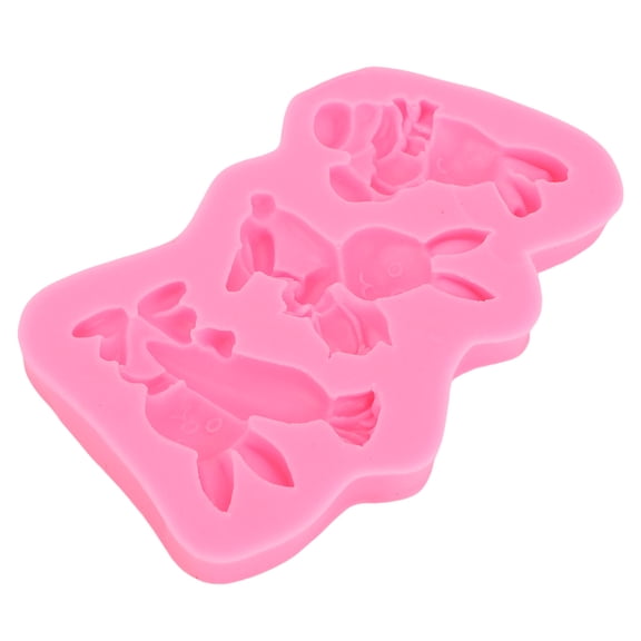YAHHU Easter Fondant Mold Cute Bunny Pattern 3D Silicone Mould Rabbit Cupcake Cookie Baking Decorating Tray Premium Nonstick DIY Tool for Holiday Desserts Pastry Chocolates