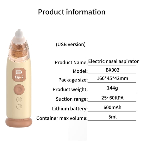 YAHHU Electric Baby Nasal Aspirator, 3 Suction Levels Nose Sucker for Infants with Music & Lights, Rechargeable Baby Snot Cleaner, 3 Silicone Tips, Green