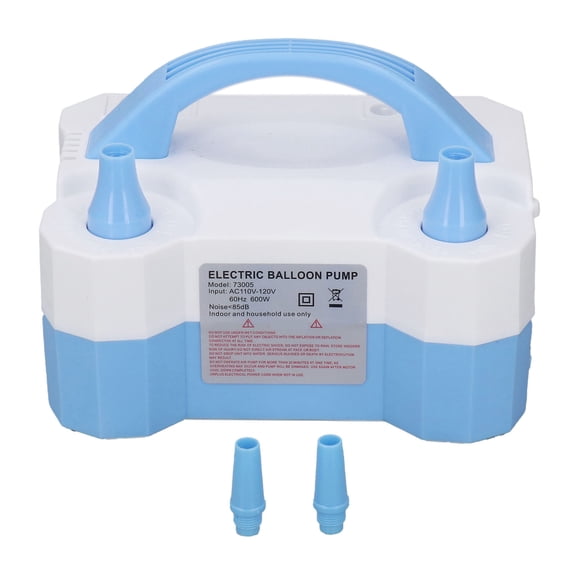 YAHHU Electric Balloon Pump Portable Dual Nozzle Air Blower Inflator Time Saving for Party Decoration Blue 220-240V