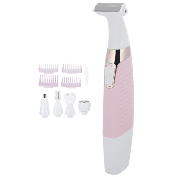 YAHHU Electric Body Depilator USB Rechargeable Women Shaver Painless 5 In 1 Hair Removal Machine Trimmer Tool Kit for Face Legs Bikini Eyebrow - 7.87 inches / 20 cm Length, White