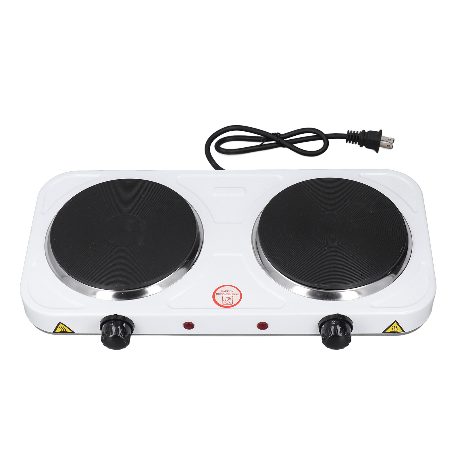 YAHHU Electric Double Hot Plate, 2000W Countertop Cooker Double Burner Stove with Temperature Control (18.1 x 9.8 in / 46.0 x 25.0 cm), White