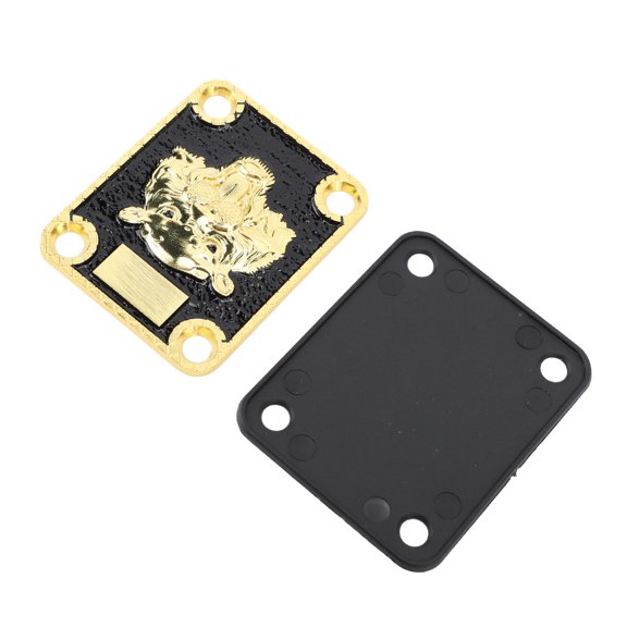 YAHHU Electric Guitar Neck Plate Replacement 4 Holes Zinc Alloy Protective Guitar Neck Board with 4 Screws and Cover for Instrument Modification (Tiger Head), 3.15 inches / 8 cm