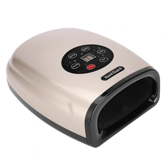 YAHHU Electric Hand Massager Machine with Heat & Compression, Finger Acupoint Massage, Pain Relief & Therapy, Hand Care Tool for Arthritis & Carpal Tunnel, Gold