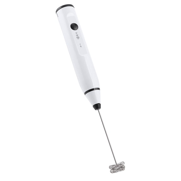 YAHHU Electric Milk Frother and Steamer Handheld Rechargeable Coffee Mixer Egg Beater 3 Speeds Adjustable Foam Maker for Lattes Cappuccinos White