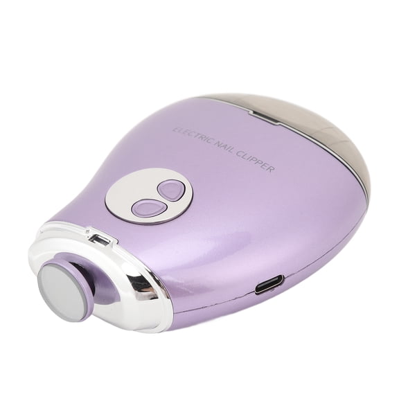YAHHU Electric Nail Clipper 3 Speed Level Comfortable Dual Head Fingernail Trimmer for Daily Care, Purple (5.5 inches / 14 cm)