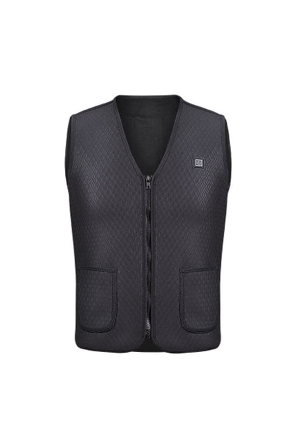 Electric USB Heated Warm Vest For Men Women, 5 Heating Panels 3 Levels, Sleeveless Winter Coat Clothing For Motorcycle Skiing Hiking Travelling, Size L Black (15.75 in / 40 cm)[cite: 1]