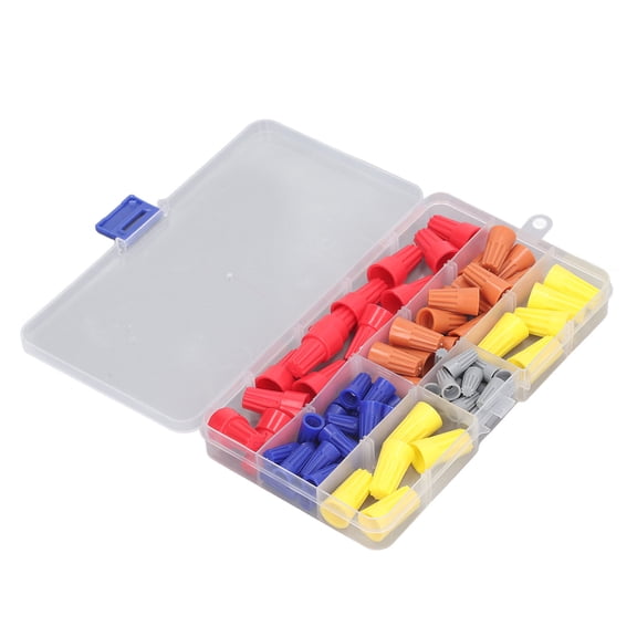YAHHU Electrical Wire Caps PVC Spring Twist End Screw On Terminals Assortment Set Kit with Storage Box