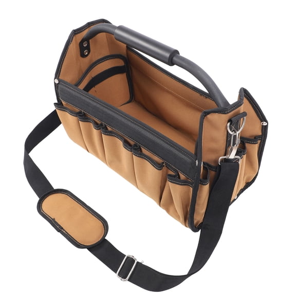 YAHHU Electrician Tool Bag 32 Pockets Large Capacity Oxford Cloth Open Top Tool Organizer with Handle and Shoulder Strap 17.3 x 13.4 Inches