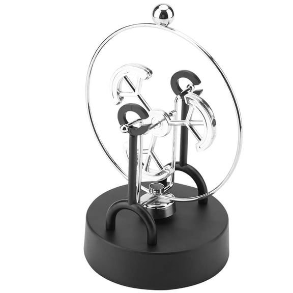 YAHHU Electronic Shake Wiggle Device Perpetual Motion Swinging Kinetic Art Craft Decoration (#C203) Modern Desk Toy Gadget for Home and Office, Silver, 6.30 inches / 16.0 cm
