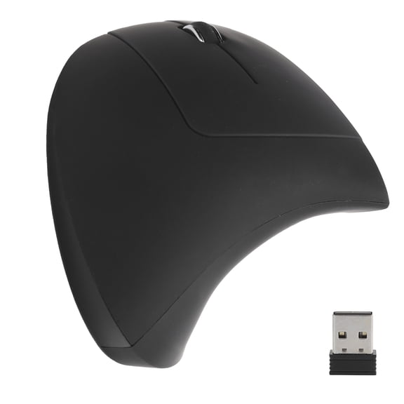 YAHHU Ergonomic Wireless Mouse for Left Hand Users, Optical Vertical 6D Computer External Device, 1600 DPI, Black (5.1 inches / 13 cm)
