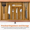 thumbnail image 1 of YAHHU Expandable Kitchen Drawer Organizer for Utensils Cutlery Flatware Bamboo Silverware Drawer Organizer Tray Multifunctional, 1 of 4