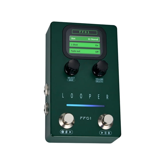 YAHHU FLAMMA Looper Guitar Pedal 40 Slots 160 Mins Recording Stereo Effects Screen Electric Bass Fade Out USB UK Plug