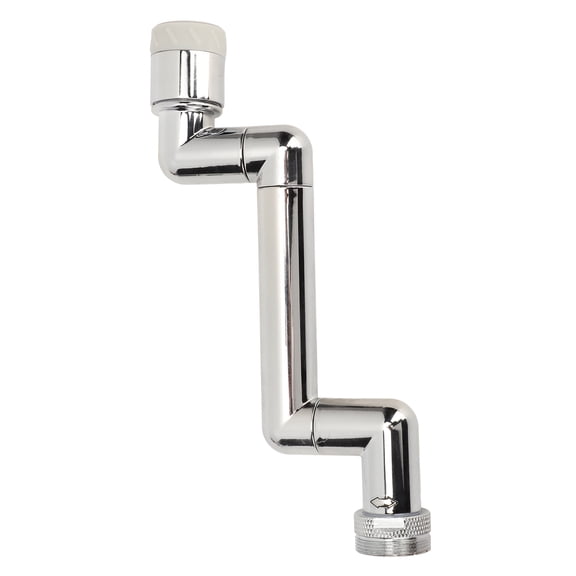 YAHHU Faucet Extender Retractable Rotating Universal Sink Aerator for Kitchen Bathroom, 360 Degree Swivel Arm Tap Adapter with Silicone Rings and Wrench, Copper and ABS Material, Silver, 10.9 cm