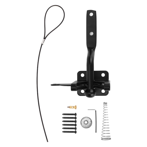 YAHHU Fence Latch Carbon Steel with Spring Gate Lock Safety Latch for Indoor Window Doors Pet Fences Black
