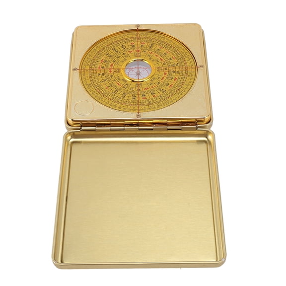 YAHHU Feng Shui Luo Pan Iron Precise with Flipping Cover Ancient Chinese Geomancy Compass for Learning Residential Feng Shui Large Size 4.7 inches / 12 cm Decoration