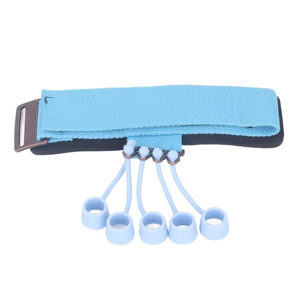 YAHHU Finger Exerciser Stretcher Silicone Adjustable Improve Flexibility Hand Grip Strength Trainer with Wrist Strap 7.9 inches / 20 cm Blue