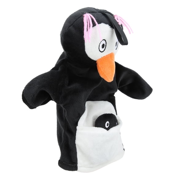 YAHHU Finger Puppet Toys Sleeve Dolls Animal Hand Puppet Baby Plush Educational Toys for Baby Black and White Penguin, 10.2 in / 26 cm