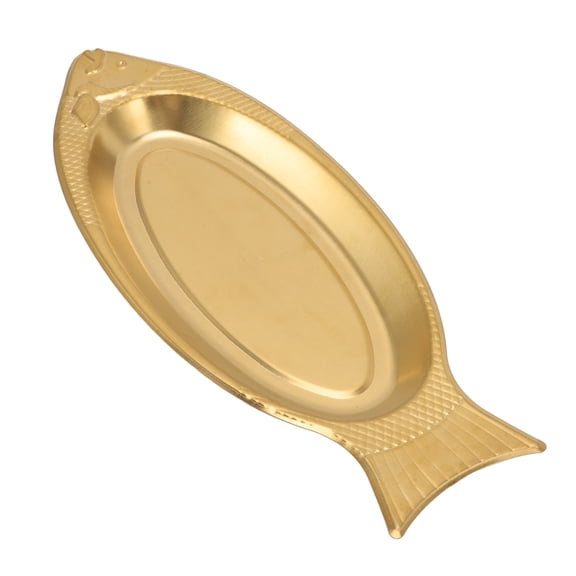 YAHHU Fish Shaped Serving Tray Stainless Steel Oval Appetizer Dish for Birthdays Weddings Medium 16.14 Inches / 41 cm Premium Elegant Tableware Essential