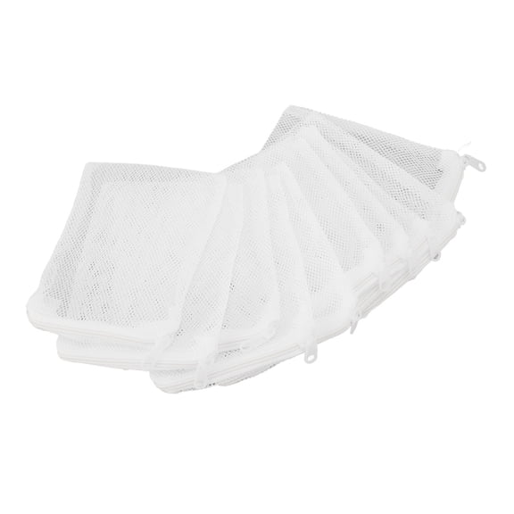 YAHHU Fish Tank Filter Bags Nylon Fine Mesh Net Bags Ceramic Rings Mesh Bags with Zipper for Aquarium Clear Up Pond Biological Media Chemical Filtration (10 Pieces, 3.9 x 5.9 Inches / 10 x 15 cm)